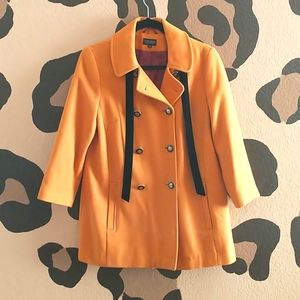 TOPSHOP Pea Coat with Velvet Ribbon